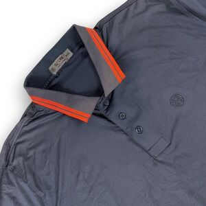 G/FORE Polo Shirt Mens XXL Charcoal Gray Skull Print Short Sleeve Golf Athletic